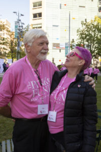 Tom Pettit Molly McDonald pose for a photo.